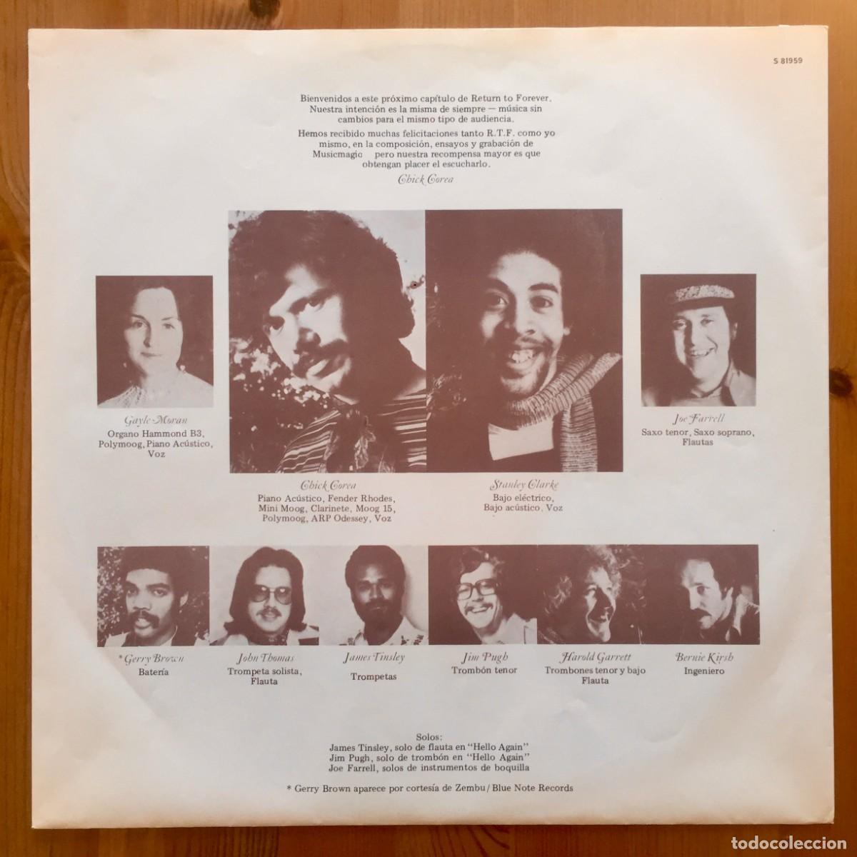 Discos de vinilo: RETURN TO FOREVER (CHICK COREA) : MUSICMAGIC [CBS - ESP 1977] LP - Foto 3