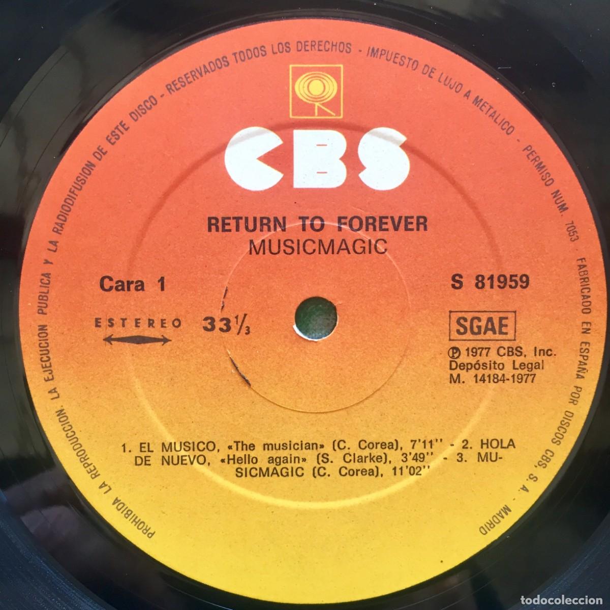 Discos de vinilo: RETURN TO FOREVER (CHICK COREA) : MUSICMAGIC [CBS - ESP 1977] LP - Foto 4