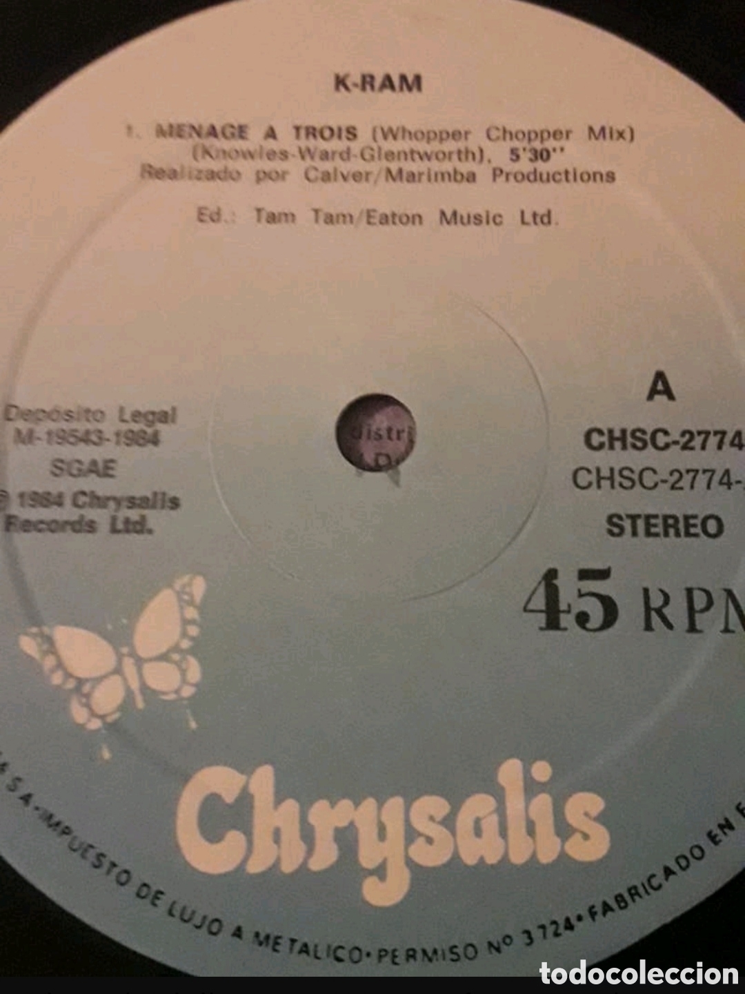 Discos de vinilo: Maxi single K-Ram. Menage a trois - Foto 3
