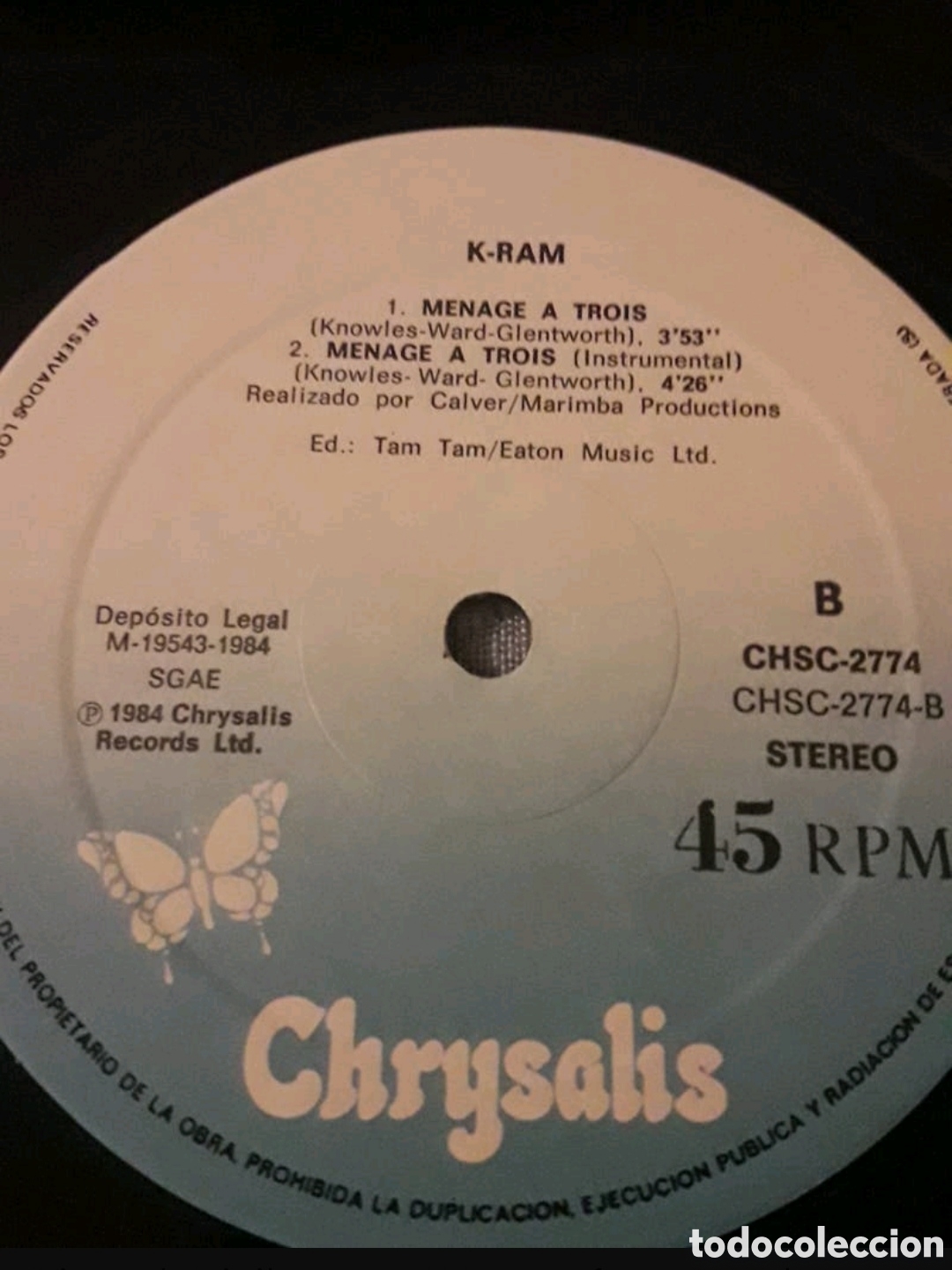 Discos de vinilo: Maxi single K-Ram. Menage a trois - Foto 4