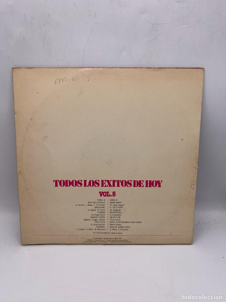 Discos de vinilo: LP. TODOS LOS EXITOS DE HOY. VOL. 5. GM GRAMUSIC. 1976 - Foto 4