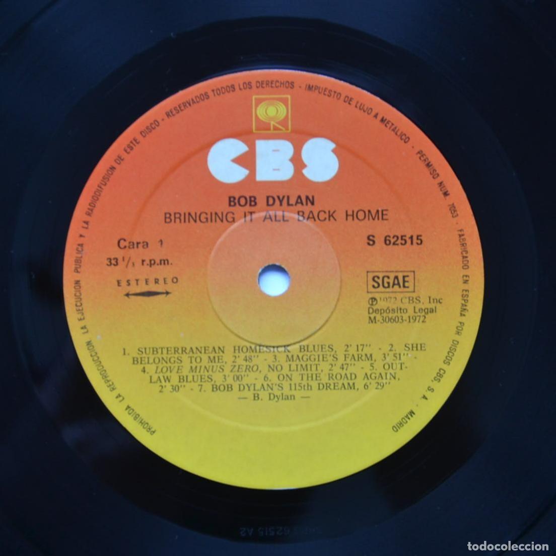 Discos de vinilo: Bob Dylan BRINGING IT ALL BACK HOME Spain Vinilo LP - Foto 4