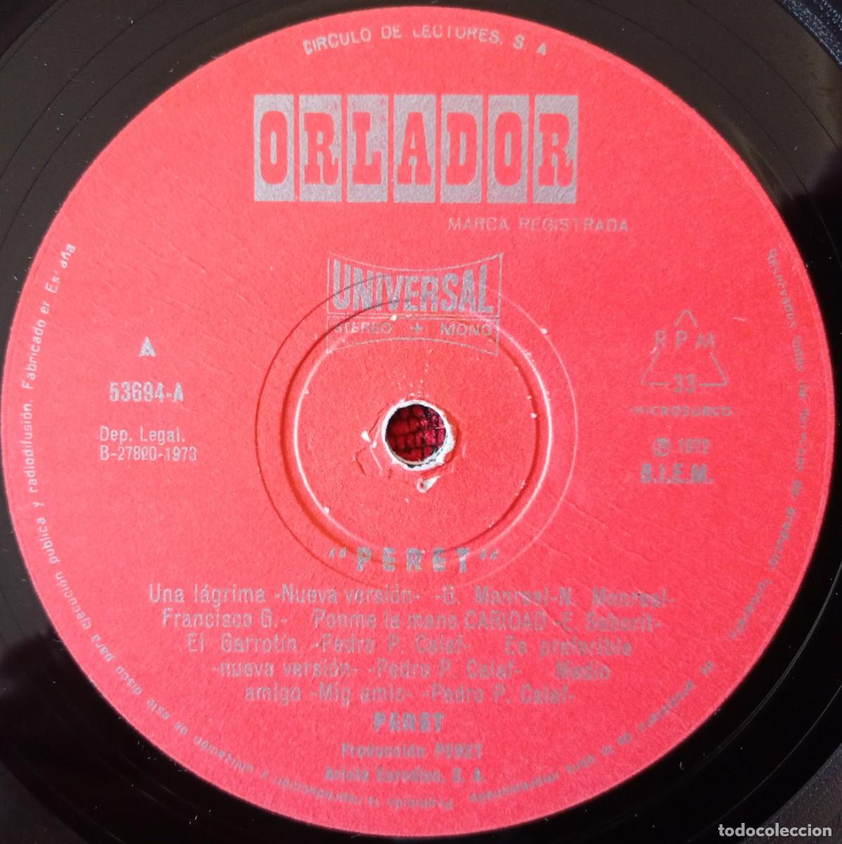 Discos de vinilo: PERET *****(EDICION CIRCULO DE LECTORES)*** VINILO LP 1973 - Foto 3
