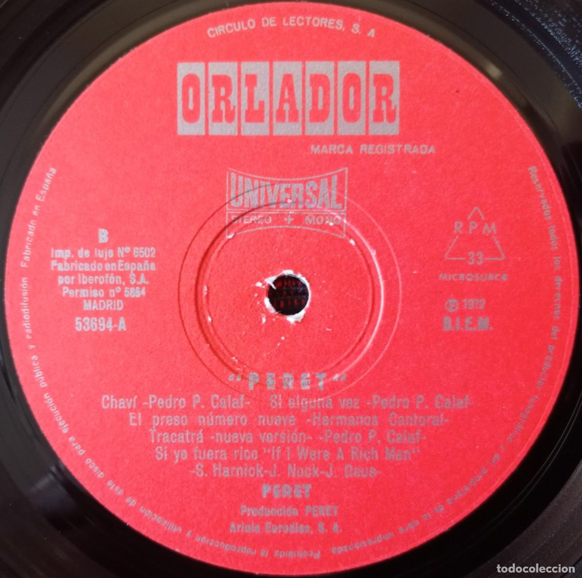 Discos de vinilo: PERET *****(EDICION CIRCULO DE LECTORES)*** VINILO LP 1973 - Foto 4