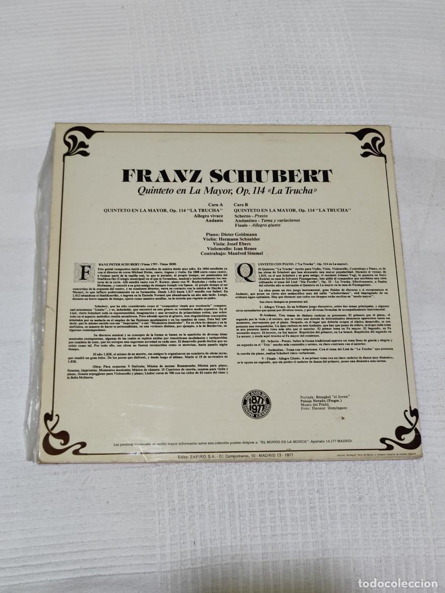 Discos de vinilo: Franz Schubert - Quinteto En La Mayor - Foto 2