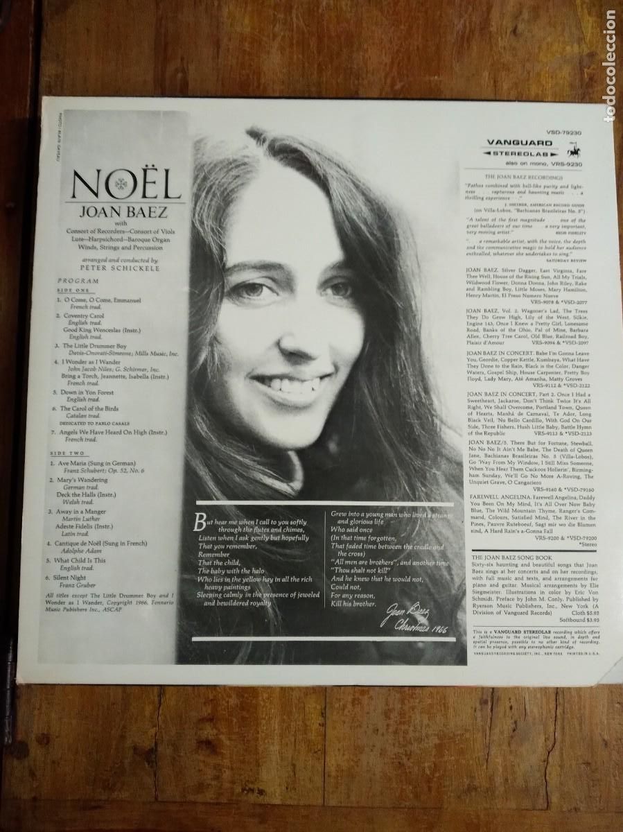 Discos de vinilo: Joan Baez-Noel-Lp Vinilo- - Foto 2