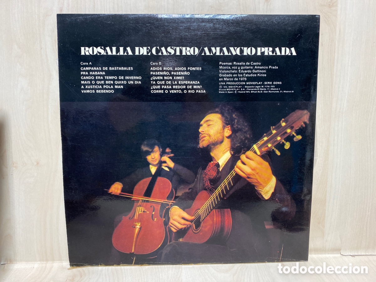 Discos de vinilo: Amancio Prada - Rosal&iacute;a De Castro / Amancio Prada (LP) - Foto 2