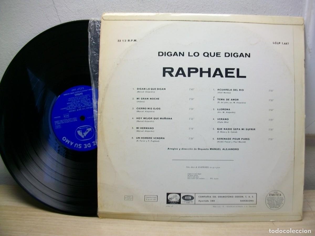 Discos de vinilo: Raphael &ndash; Digan Lo Que Digan LP - Foto 2
