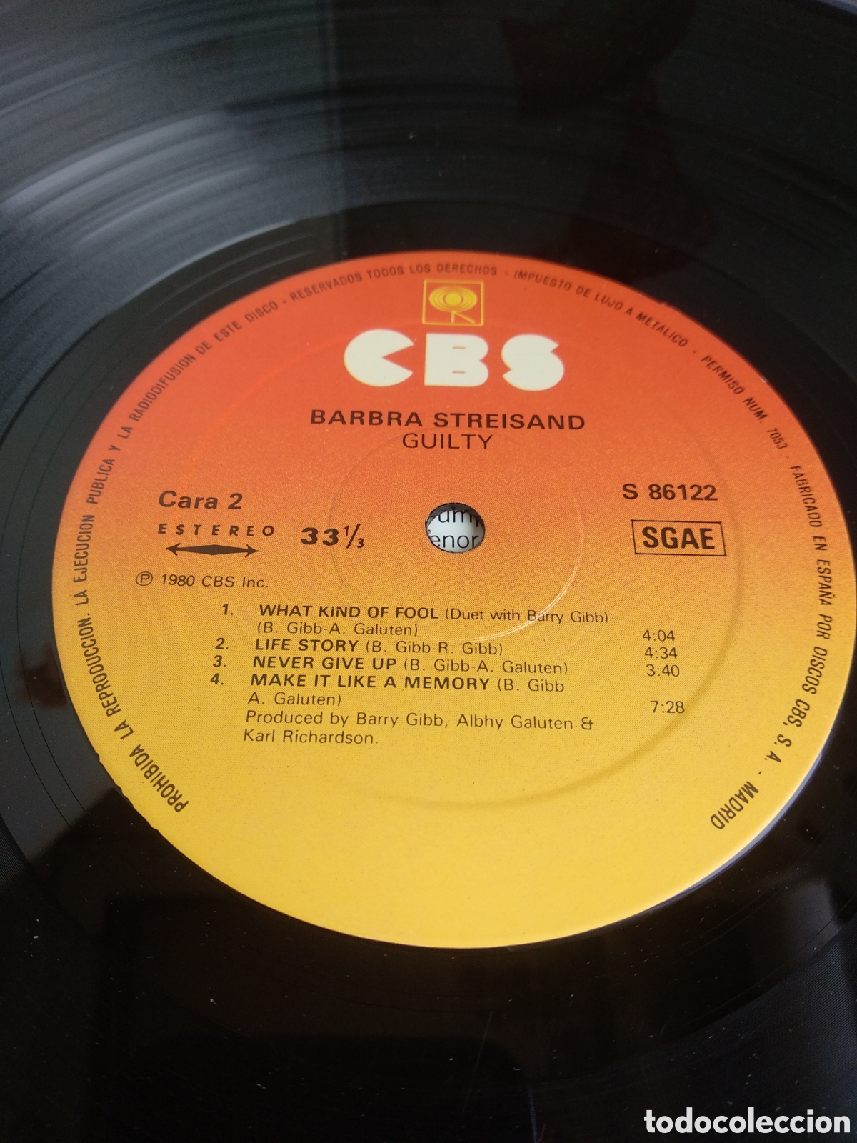 Discos de vinilo: *STREISAND, GUILTY, SPAIN, CBS, 1980 A3 - Foto 6