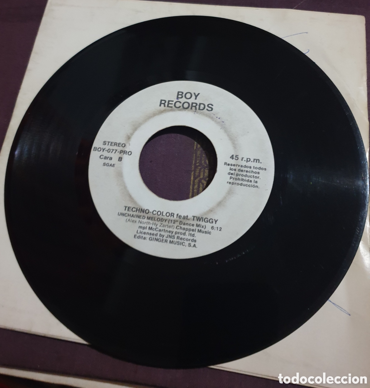 Discos de vinilo: Techno-color featuring Twiggy - unchained melody - Foto 1