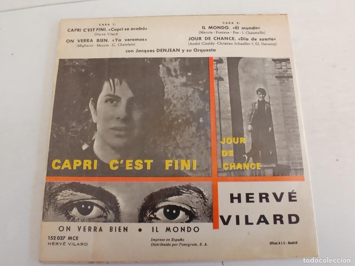 Discos de vinilo: HERVE VILAR-EP CAPRI CEST FINI +3 - Foto 2