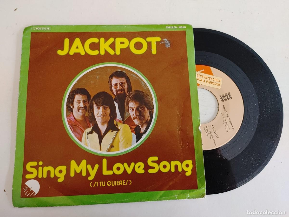 Discos de vinilo: JACKPOT-SINGLE SING MY LOVE SONG - Foto 1