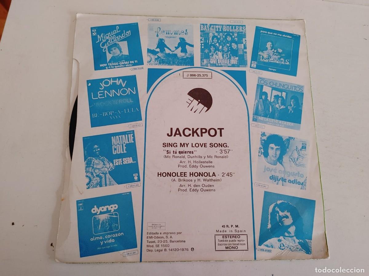 Discos de vinilo: JACKPOT-SINGLE SING MY LOVE SONG - Foto 2