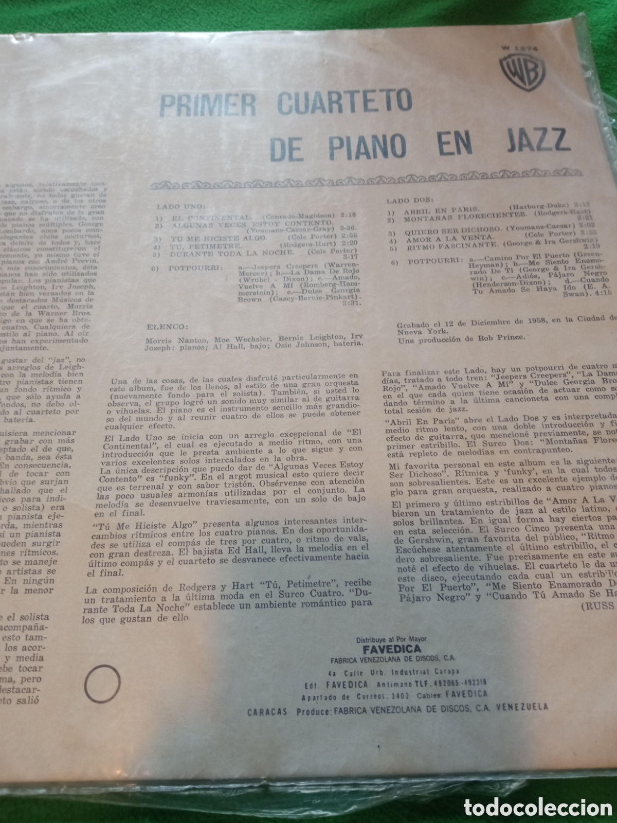 Discos de vinilo: Primer cuarteto de piano en Jazz - Same - Foto 2