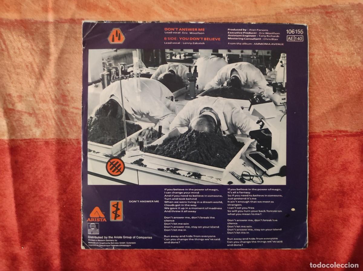 Discos de vinilo: The Alan Parsons Project &ndash; Dont Answer Me - 1984 - Foto 2