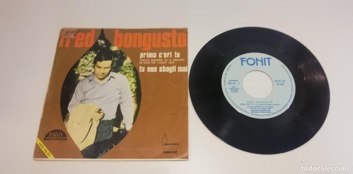 Vinyl records: S7-Fred Bongusto - Prima C'Eri Tu (7&rdquo;, Single) - PORT G+ DIS VG+ PROMO