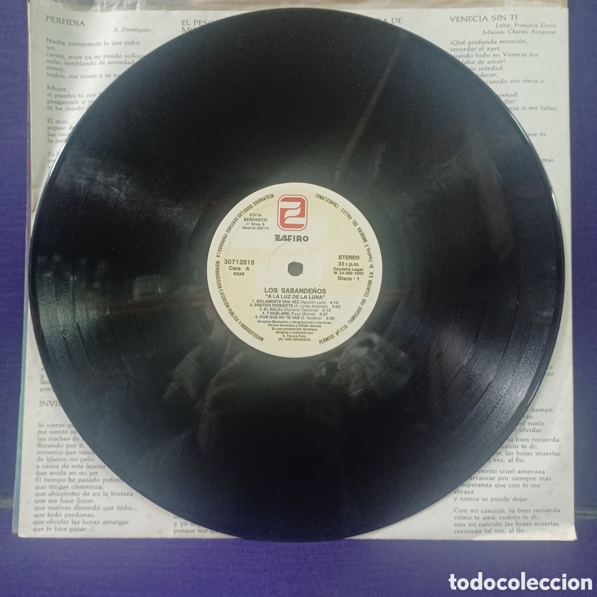 Discos de vinilo: LOS SABANDE&Ntilde;OS - A LA LUZ DE LA LUNA / DOBLE LP - Foto 6