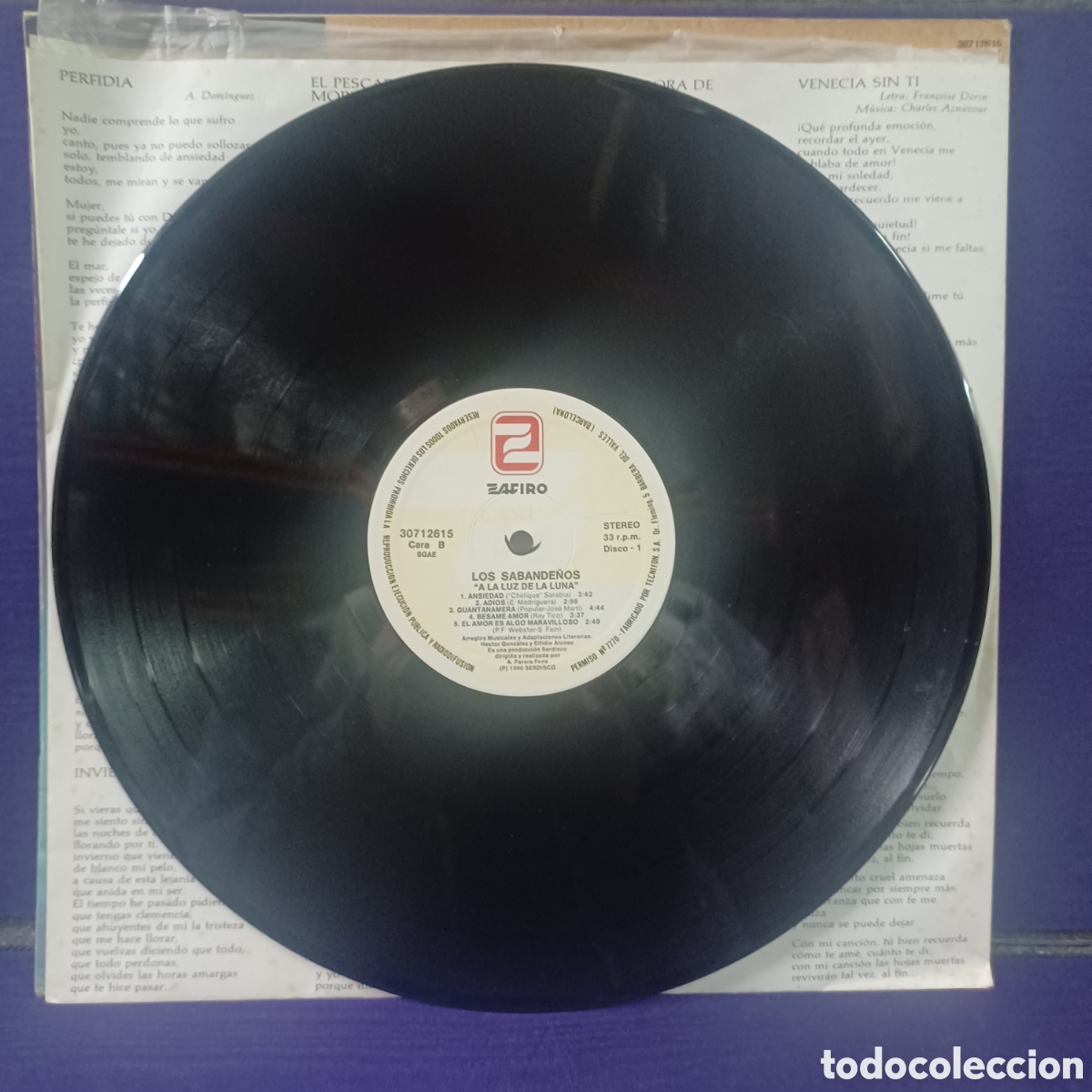 Discos de vinilo: LOS SABANDE&Ntilde;OS - A LA LUZ DE LA LUNA / DOBLE LP - Foto 8