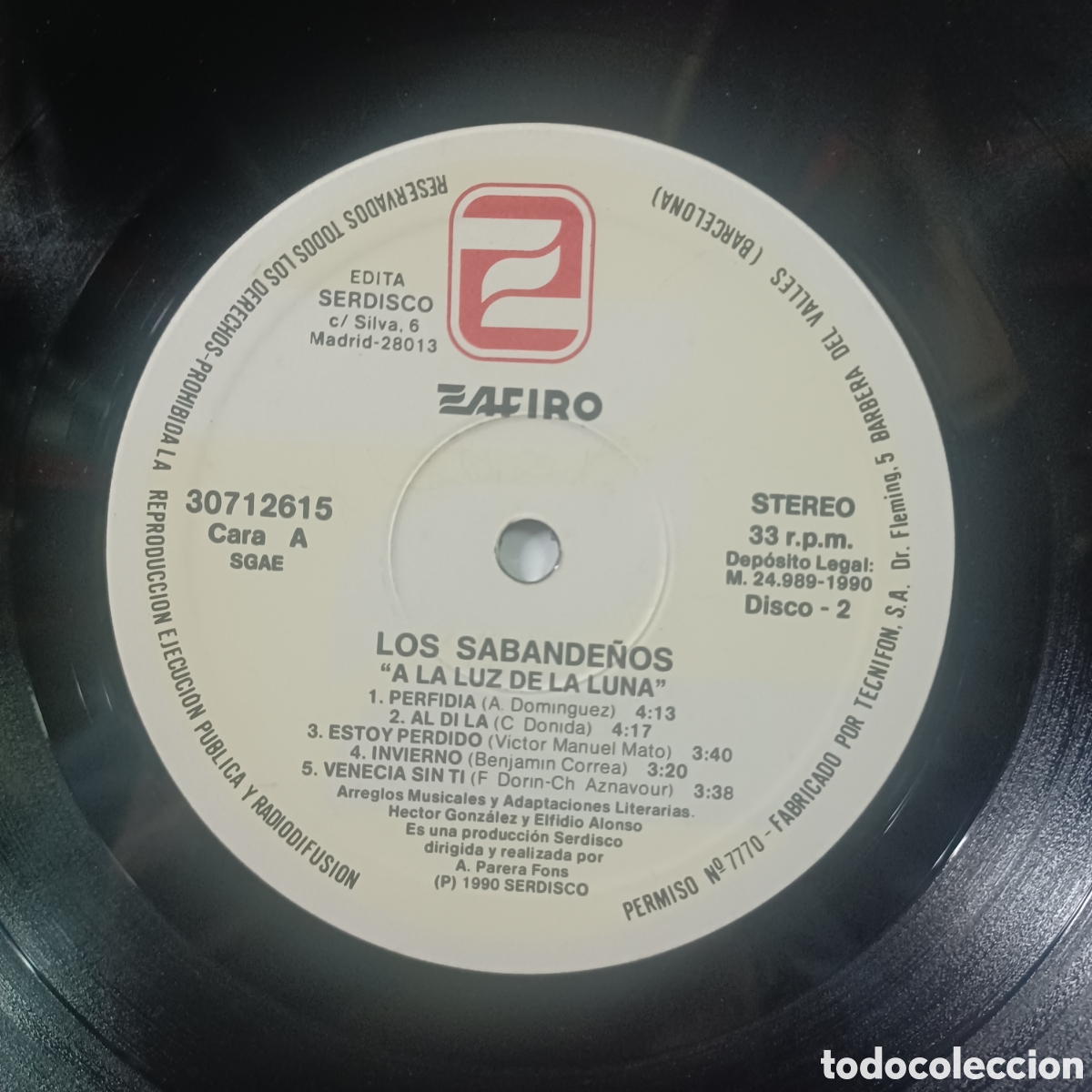 Discos de vinilo: LOS SABANDE&Ntilde;OS - A LA LUZ DE LA LUNA / DOBLE LP - Foto 9