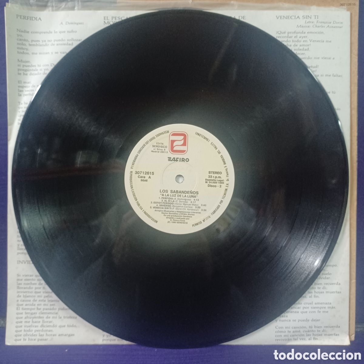 Discos de vinilo: LOS SABANDE&Ntilde;OS - A LA LUZ DE LA LUNA / DOBLE LP - Foto 10