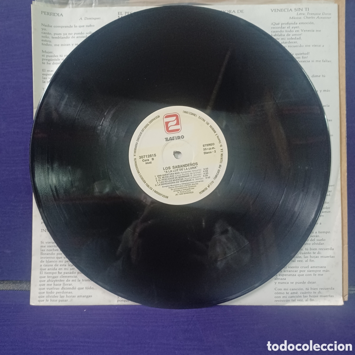 Discos de vinilo: LOS SABANDE&Ntilde;OS - A LA LUZ DE LA LUNA / DOBLE LP - Foto 11