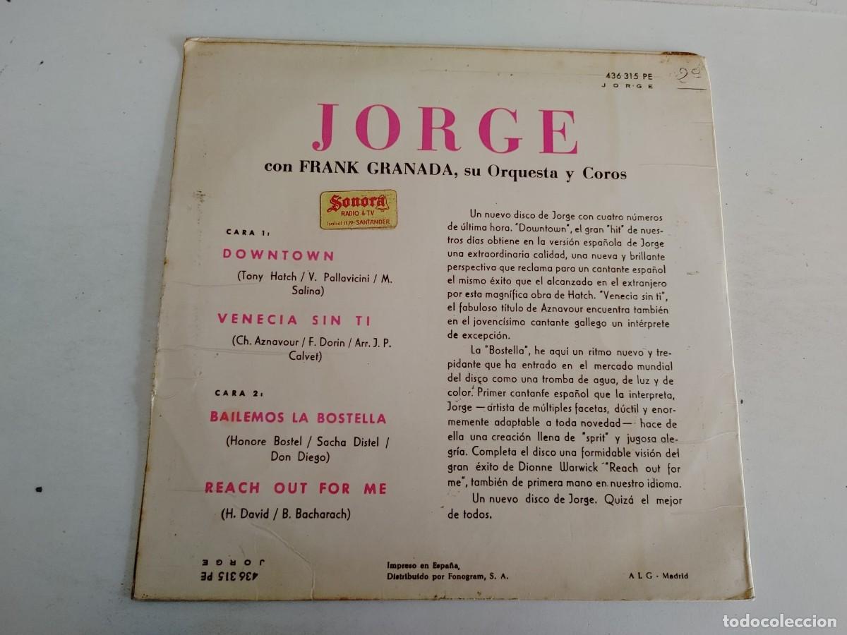 Discos de vinilo: JORGE-EP DOWNTOWN +3 - Foto 2