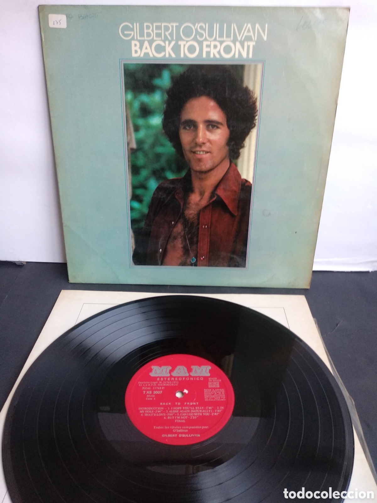 Discos de vinilo: *GILBERT OSULLIVAN, BACK TO FRONT, SPAIN, MAM,1972, J.2 - Foto 1