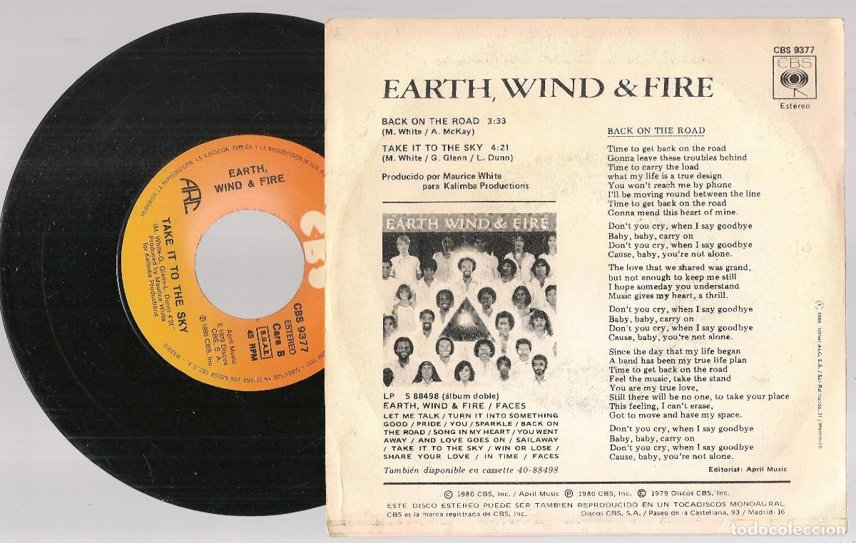 Discos de vinilo: SINGLE. EARTH WIND & FIRE. BACK ON THE ROAD. (ST/DS3) - Foto 2