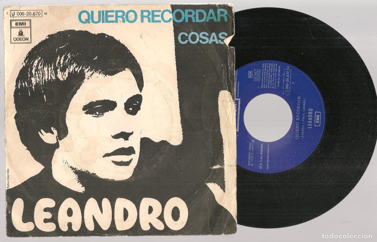 Discos de vinilo: SINGLE. LEANDRO. QUIERO RECORDAR / COSAS. (ST/DS3) - Foto 1