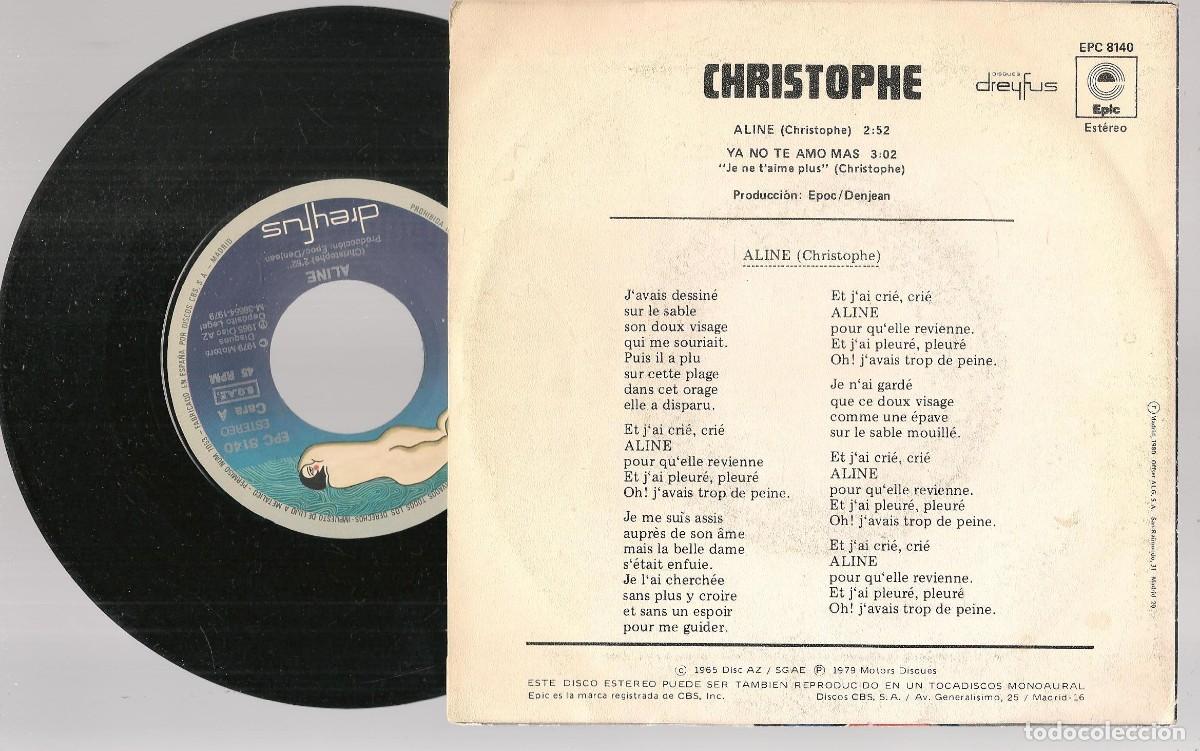 Discos de vinilo: SINGLE. CHRISTOPHE ALINE. (ST/DS3) - Foto 2
