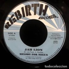 Discos de vinilo: JAH LION - MELODY FOR NEGUS - 7” [REBIRTH RECORDS, 2012] ROOTS REGGAE