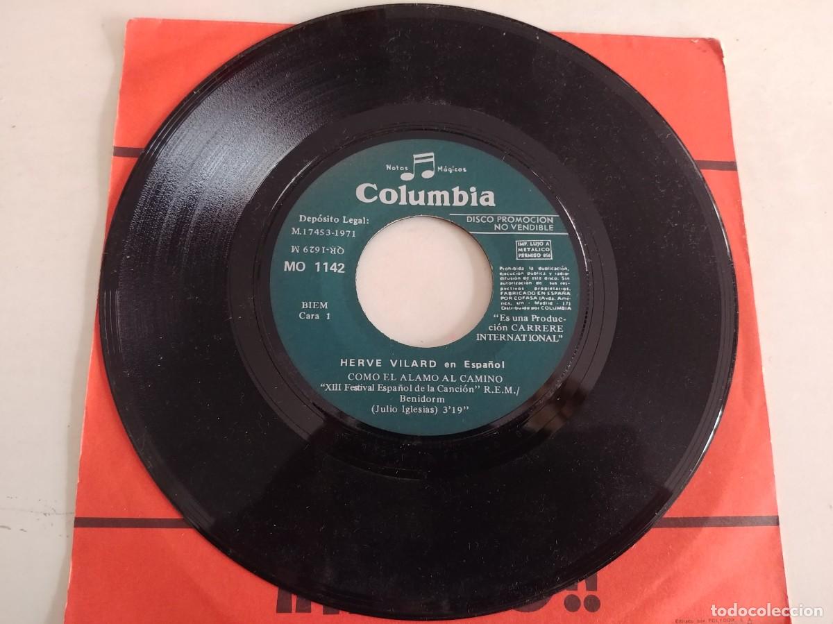 Disques de vinyle: HERVE VILARD-SINGLE COMO EL ALAMO AL CAMINO-EN ESPA&Ntilde;OL-FESTIVAL DE BENIDORM-SI FUNDA