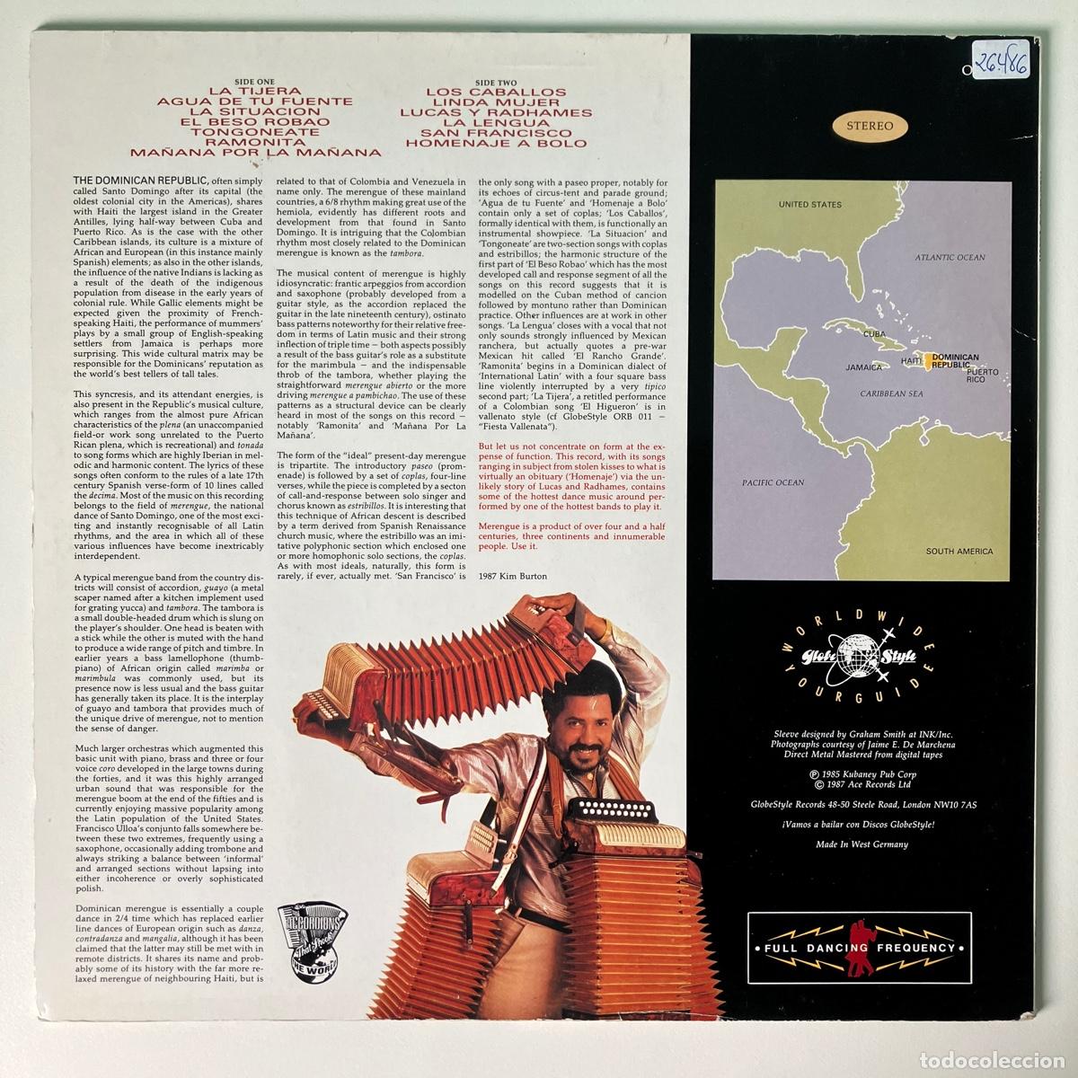 Discos de vinilo: Francisco Ulloa &lrm;&ndash; Merengue!, UK 1987 Globe Style - Foto 2