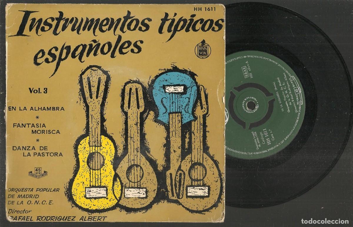 Vinyl-Schallplatten: SINGLE. INSTRUMENTOS T&Iacute;PICOS ESPA&Ntilde;OLES. ORQUESTA DE LA O.N.C.E. (ST/DS3)
