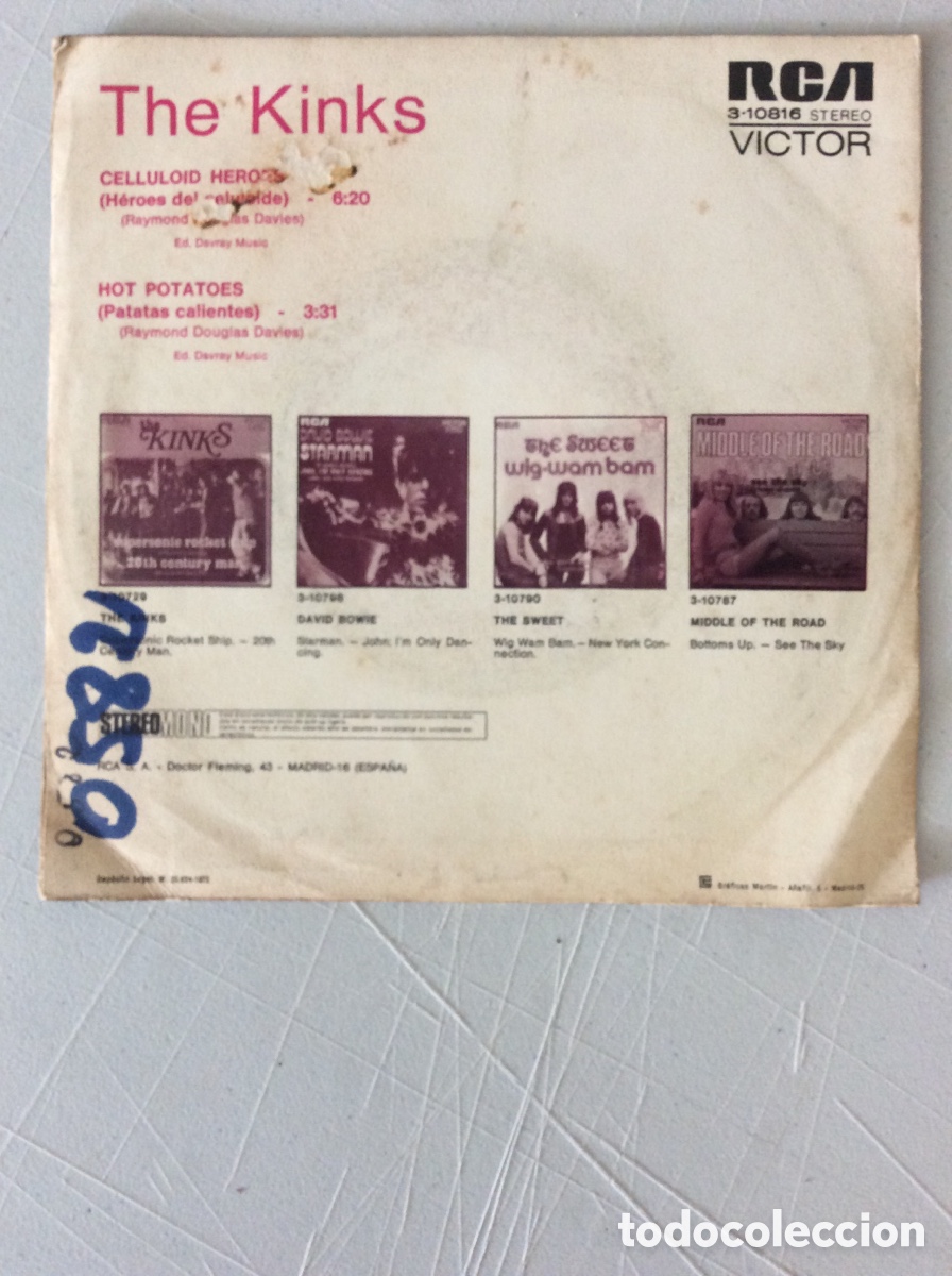 Discos de vinilo: The Kinks. Celluloid heroes. Hot potatoes. - Foto 2