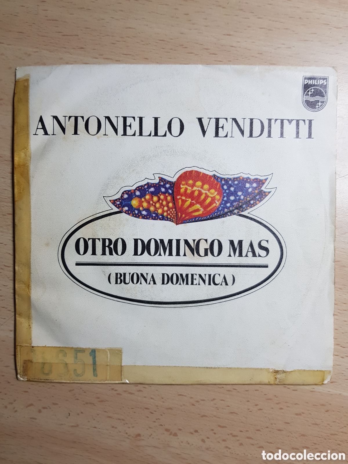 Disques de vinyle: Single 7&rdquo; Antonello Venditti 1980 Otro domingo m&aacute;s.