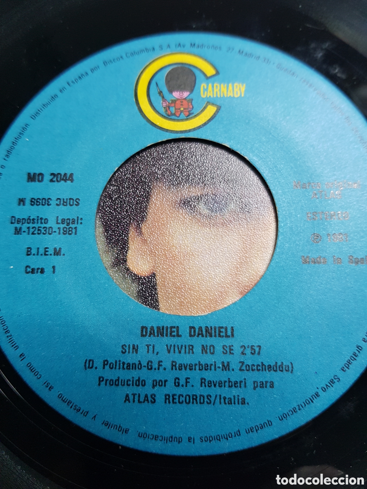 Discos de vinilo: Single 7&rdquo; Daniel Danieli 1981 Sin ti ,vivir no s&eacute;. - Foto 3