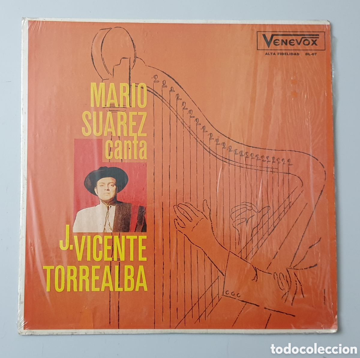 Vinyl records: LP MARIO SUAREZ Canta A Juan Vicente Torrealba (Venezuela - Venevox - 1959) Folk Arpa COMO NUEVO!!