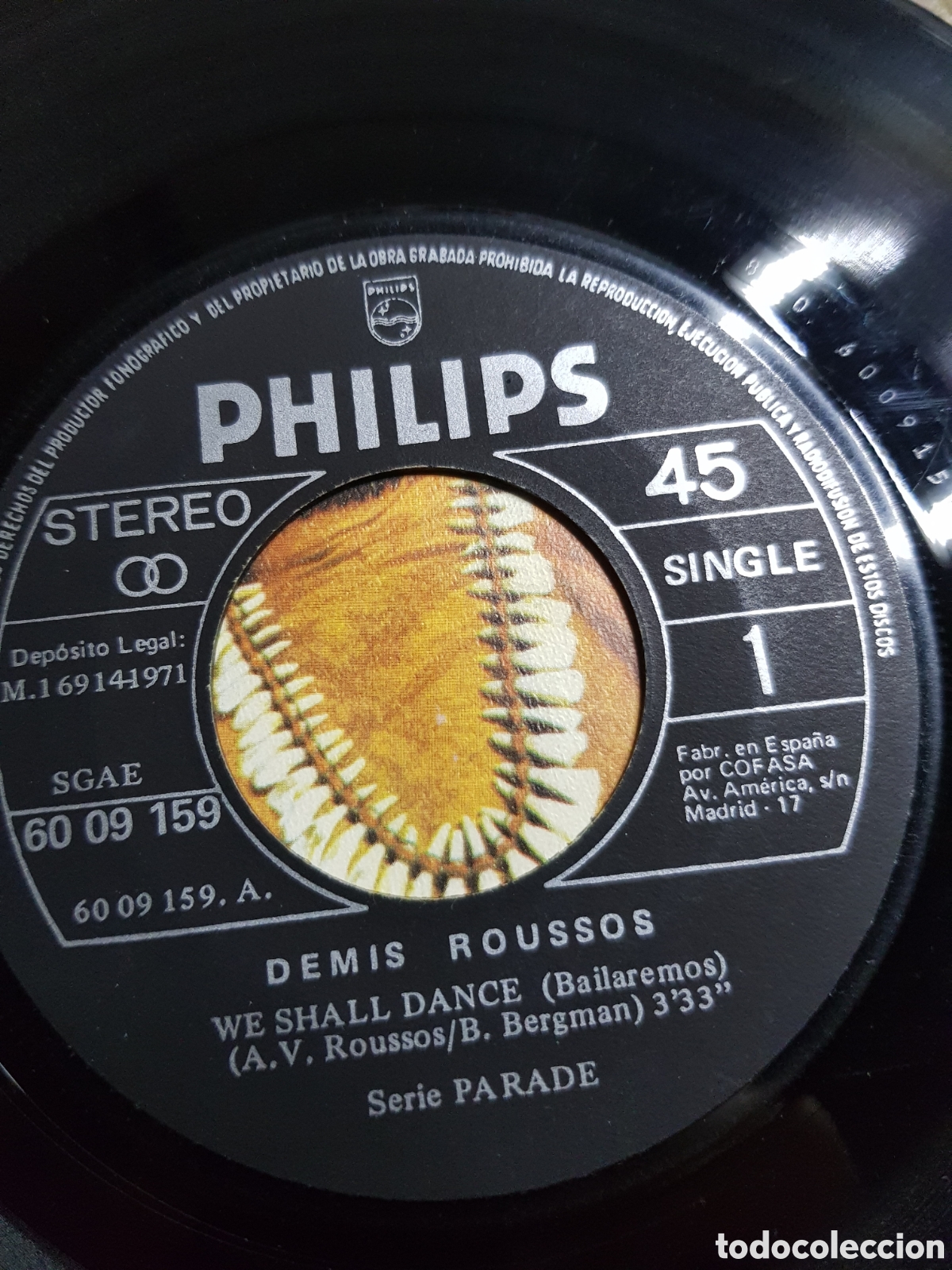 Discos de vinilo: Single 7&rdquo; Demis Roussos 1972 &rdquo;we shall dance&rdquo; - Foto 4