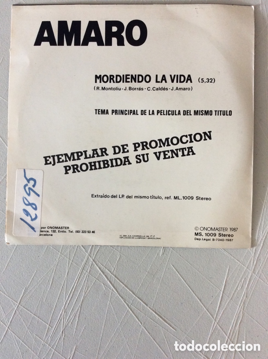 Discos de vinilo: Amaro. Mordiendo la vida. - Foto 2