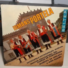 Discos de vinilo: EP GALICIA FOLK, GAITAS : IRMANS PORTELA : ESTROUPELE - ESTROUPELES. Lote 393748459