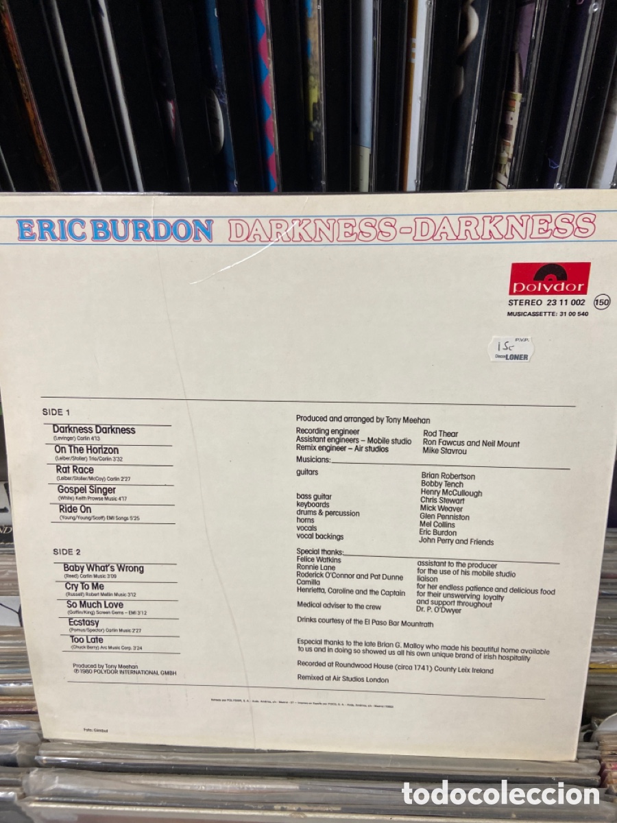 Discos de vinilo: Eric Burdon, Darkness Darkness - Foto 2
