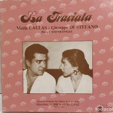 Discos de vinilo: CAJA-BOX / LA TRAVIATA / CALLAS- DI STEFANO / CAMPOLONGHI / DIR. MUGNAÏ / 1952 / 3 VINILOS / LUJO.