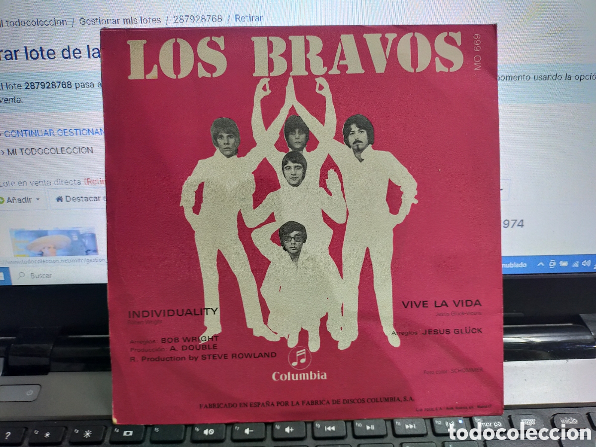 Discos de vinilo: Los Bravos single individuality 1969 - Foto 2