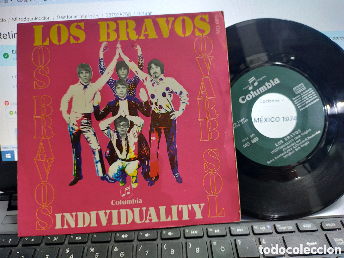 Discos de vinilo: Los Bravos single individuality 1969 - Foto 1