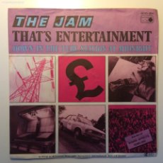 Discos de vinilo: THE JAM ‎– THAT'S ENTERTAINMENT / DOWN IN THE TUBE STATION AT MIDNIGHT (LIVE VERSION) , GERMANY 1980. Lote 394162229