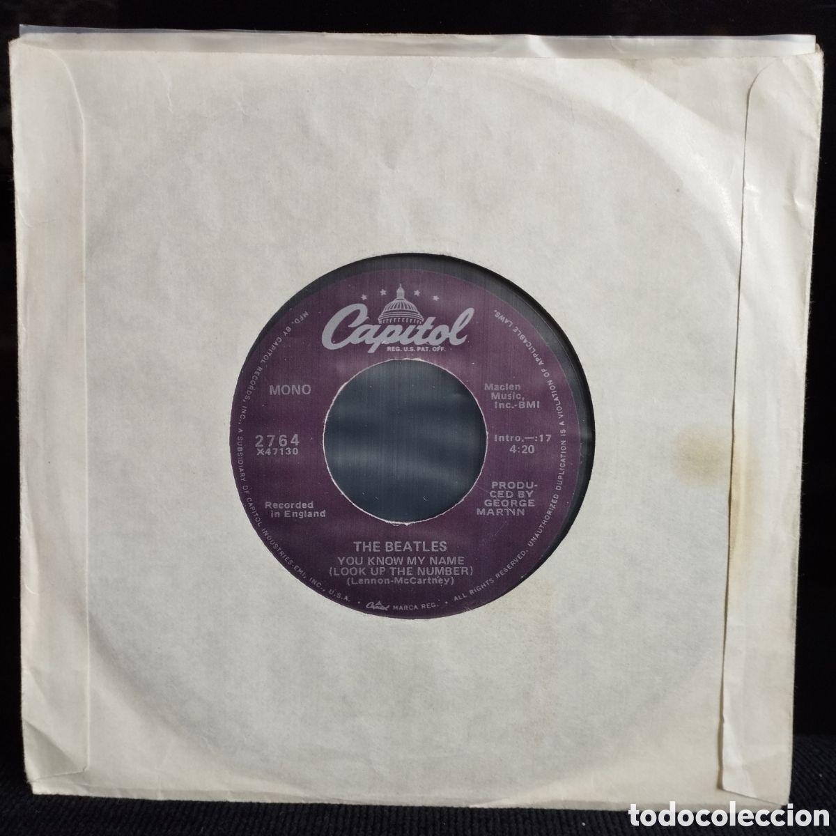 Discos de vinilo: The Beatles - Let It Be Single US 1978 - Foto 1