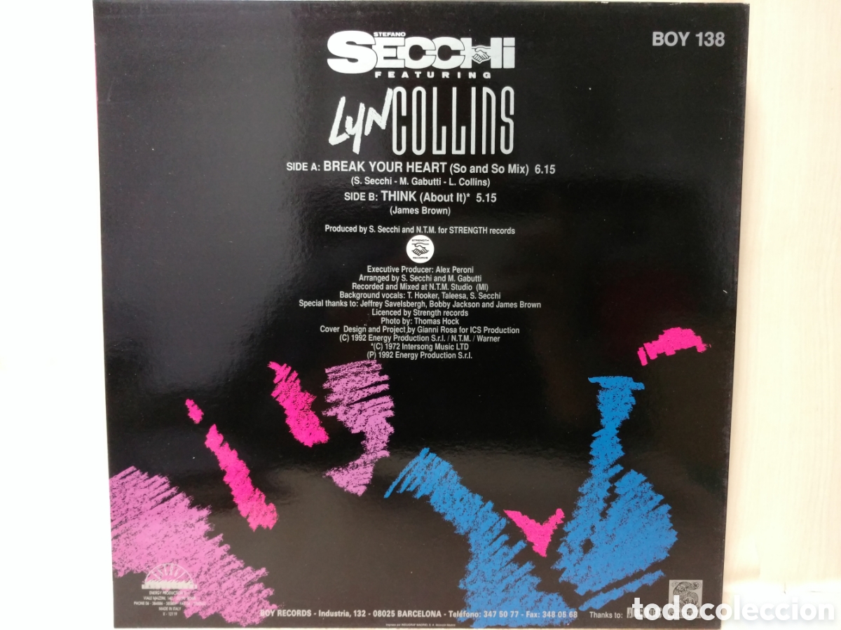 Discos de vinilo: Stefano Secchi Featuring Lyn Collins - Break Your Heart (12&rdquo;, Maxi) - Foto 2