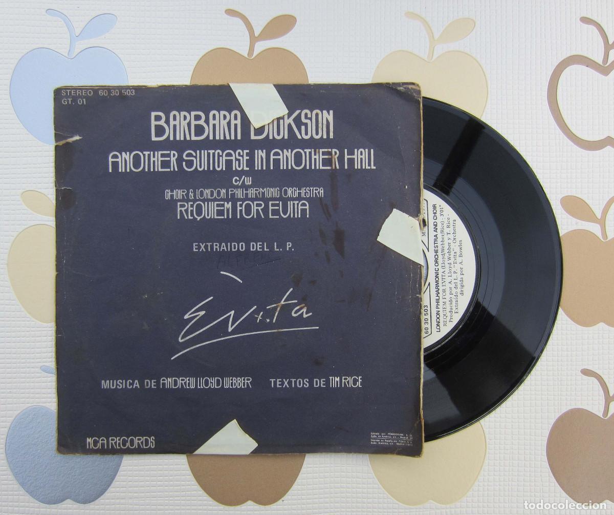 Discos de vinilo: DISCO SINGLE VINILO BARBARA DICKSON - ANOTHER SUITGASE IN ANOTHER HALL - Foto 1