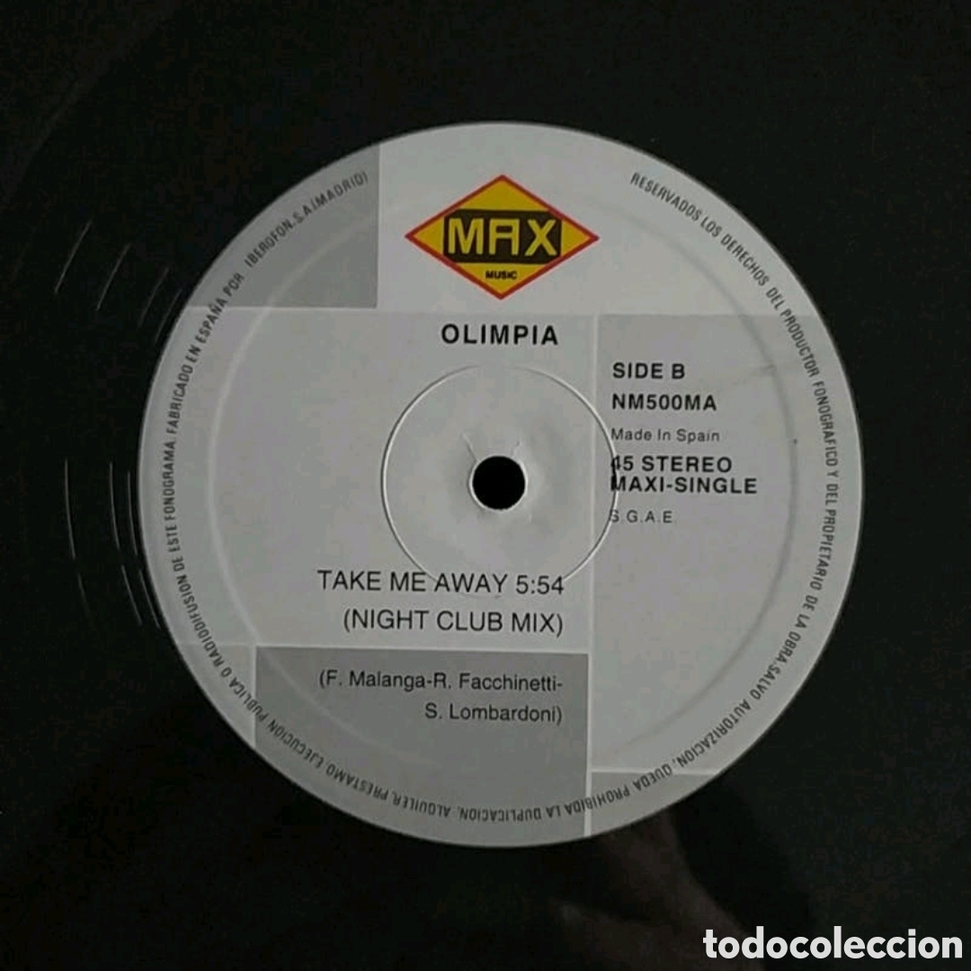Discos de vinilo: Maxi single Olimpia. Take me away - Foto 4